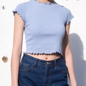 Brandy Melville Wynn Top (Blue/White Stripe)